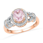 Radiant Rose Gold Morganite Diamond Fashion Ring Top view from the 10Kt Rose Gold Womens Oval Morganite Diamond Solitaire Ring 1 Cttwpin66909 collection by Splendid Jewellery