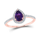 Radiant Rose Gold Amethyst Solitaire Ring: A Timeless Gemstone Treasure - Alternate view 1 from Splendid Jewellery