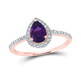 Radiant Rose Gold Amethyst Solitaire Ring: A Timeless Gemstone Treasure - Alternate view 1 from Splendid Jewellery