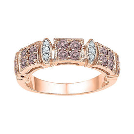 Enchanting Pink Morganite Diamond Band Ring - Alternate view 1 from Splendid Jewellery