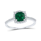 Captivating Green Meadow Cushion-Cut Gemstone Fashion Ring Top view from the 10Kt White Gold Womens Cushion Lab Created Emerald Diamond Solitaire Ring 1 1 5 Cttwpin210260 collection by Splendid Jewellery