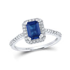 Ethereal Blue Sapphire Solitaire Ring in 10kt White Gold Top view from the 10Kt White Gold Womens Emerald Lab Created Blue Sapphire Solitaire Ring 1 3 4 Cttwpin210210 collection by Splendid Jewellery