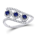Captivating Blue Sapphire Trillium Ring - Top View