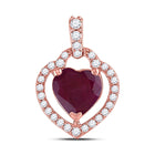Captivating Rose Gold Heart & Ruby Pendant - Alternate view 1 from Splendid Jewellery