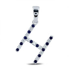 Blue Sapphire Initial H Letter Pendant: A Personalized Masterpiece in White Gold Top view from the 10Kt White Gold Womens Round Blue Sapphire Initial H Letter Pendant 1 4 Cttwpin289093 collection by Splendid Jewellery