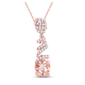 Enchanting Rose Gold Morganite Spiral Pendant - Alternate view 1 from Splendid Jewellery