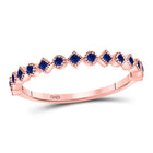 Captivating Blue Sapphire Delight: 10kt Rose Gold Gemstone Stackable Band Ring - Alternate view 1 from Splendid Jewellery
