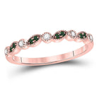 Radiant Emerald Diamond Stackable Band Ring | 10kt Rose Gold Women's Jewelry - Alternate view 1 from Splendid Jewellery
