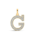 Glamorous 10kt Two - tone Gold Men's G Initial Diamond Pendant - Splendid Jewellery