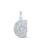Glamorous Brilliance: 10kt White Gold Diamond G Initial Pendant - Splendid Jewellery
