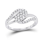 Glamorous Brilliance: 14kt White Gold Round Diamond Cluster Bridal Wedding Engagement Ring 1/2 Cttw - Splendid Jewellery
