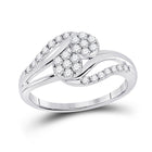 Glamorous Brilliance: 14kt White Gold Round Diamond Cluster Bridal Wedding Engagement Ring 1/2 Cttw - Splendid Jewellery