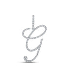 Glamorous Diamond G Initial Pendant in 10kt White Gold - Splendid Jewellery