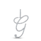 Glamorous Diamond G Initial Pendant in 10kt White Gold - Splendid Jewellery