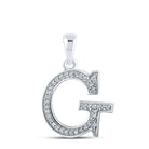 Glamorous Diamond Initial & Letter Pendant in 10kt White Gold - Splendid Jewellery