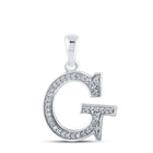 Glamorous Diamond Initial & Letter Pendant in 10kt White Gold - Splendid Jewellery