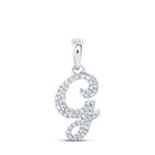 Glamorous Diamond Initial Pendant in 10kt White Gold - Splendid Jewellery