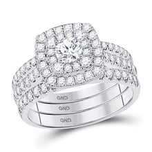 Load image into Gallery viewer, Glamorous Eternity Diamond Wedding Ring Set - Top View