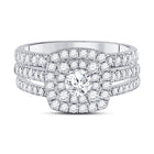 Glamorous Eternity Diamond Wedding Ring Set - Front View