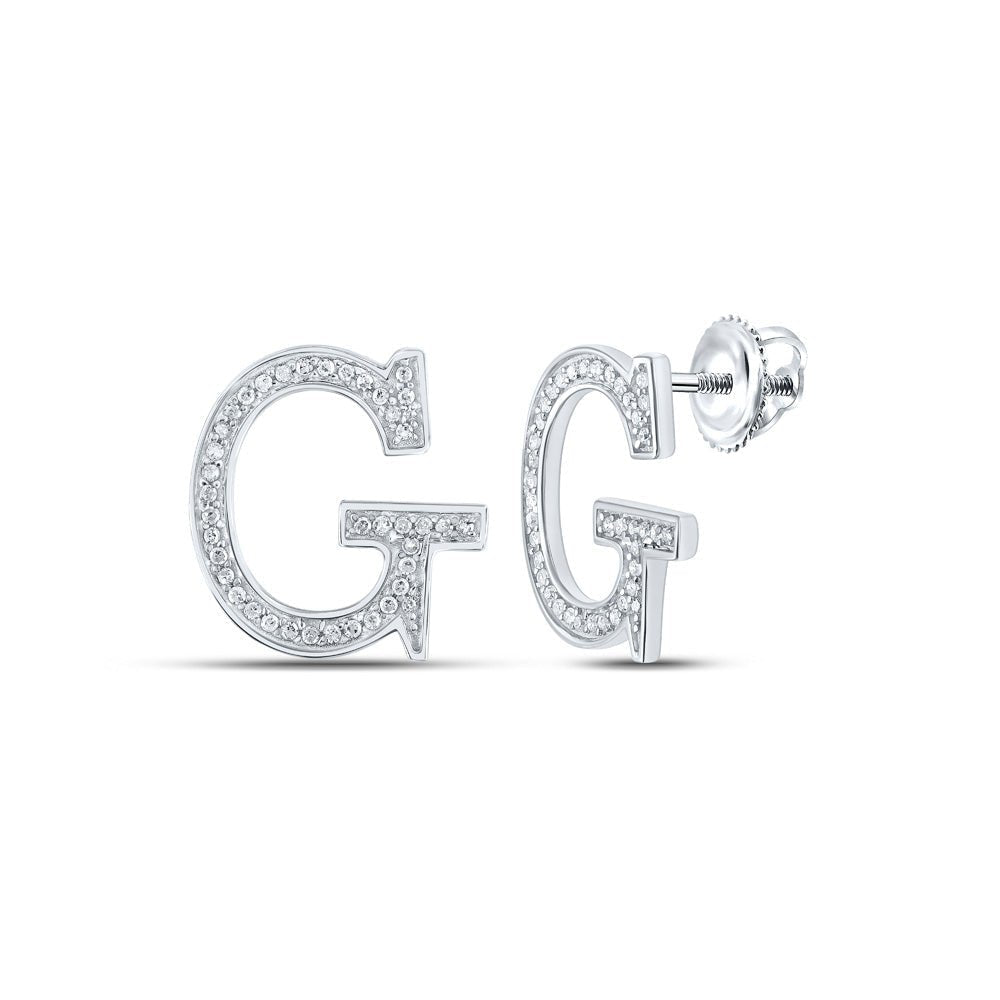 Glamorous G Initial Diamond Earrings - Splendid Jewellery