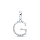 Glamorous Glimmer: 10kt White Gold Diamond Initial Pendant - Splendid Jewellery