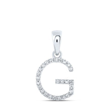Load image into Gallery viewer, Glamorous Glimmer: 10kt White Gold Diamond Initial Pendant - Splendid Jewellery