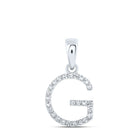 Glamorous Glimmer: 10kt White Gold Diamond Initial Pendant - Splendid Jewellery