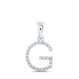 Glamorous Glimmer: 10kt White Gold Diamond Initial Pendant - Splendid Jewellery