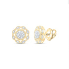 Glamorous Gold Diamond Cluster Earrings product  Top View from Splendid Jewellery