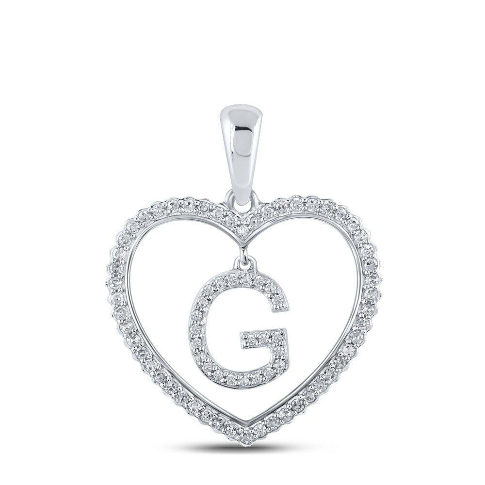 Glamorous Gold & Diamond Heart G Letter Pendant - Splendid Jewellery