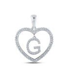 Glamorous Gold & Diamond Heart G Letter Pendant - Splendid Jewellery