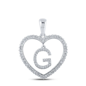Glamorous Gold & Diamond Heart G Letter Pendant - Splendid Jewellery