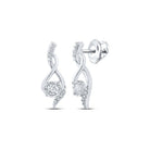 Glamourous Brilliance: 10kt White Gold Round Diamond Cluster Earrings - Splendid Jewellery