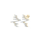 Golden Glamour Diamond Bar Earrings - Splendid Jewellery