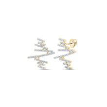 Load image into Gallery viewer, Golden Glamour Diamond Bar Earrings - Splendid Jewellery