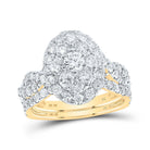 Golden Halo Brilliance Wedding Ring Set - Splendid Jewellery