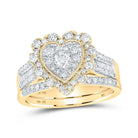 Golden Heart Diamond Wedding Ring Set - A Radiant Celebration of Love - Splendid Jewellery