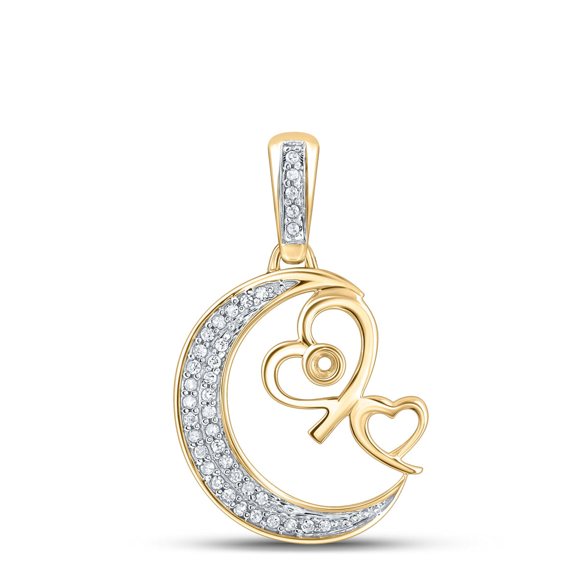 Golden Love and Moonlight Diamond Pendant - Splendid Jewellery