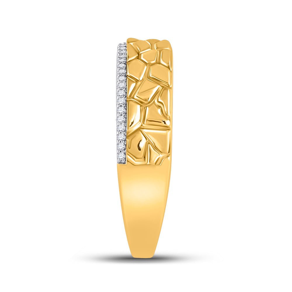 Golden Love Story: 10kt Yellow Gold His Hers Diamond Nugget Cluster Wedding Set - Splendid Jewellery