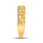 Golden Love Story: 10kt Yellow Gold His Hers Diamond Nugget Cluster Wedding Set - Splendid Jewellery