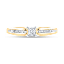 Load image into Gallery viewer, Golden Promise: 10kt Yellow Gold Princess Diamond Solitaire Promise Ring product Top View from Splendid Jewellery