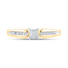 Golden Promise: 10kt Yellow Gold Princess Diamond Solitaire Promise Ring product Top View from Splendid Jewellery