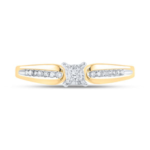 Golden Promise: 10kt Yellow Gold Princess Diamond Solitaire Promise Ring - Splendid Jewellery