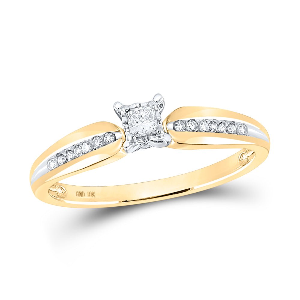 Golden Promise: 10kt Yellow Gold Princess Diamond Solitaire Promise Ring - Splendid Jewellery