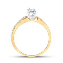 Load image into Gallery viewer, Golden Promise: 10kt Yellow Gold Princess Diamond Solitaire Promise Ring product Side View from Splendid Jewellery
