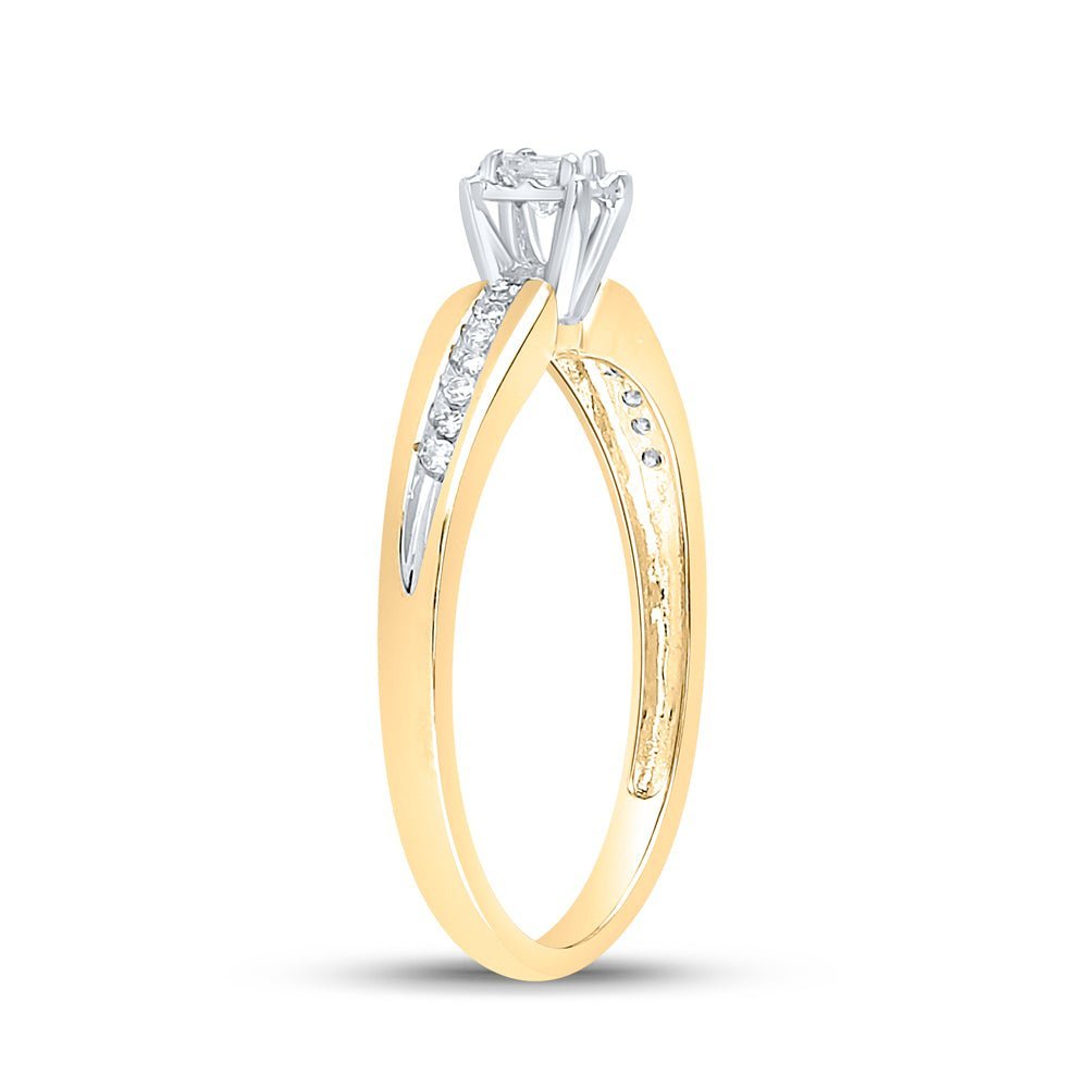 Golden Promise: 10kt Yellow Gold Princess Diamond Solitaire Promise Ring - Splendid Jewellery
