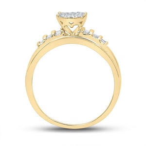 Golden Splendor Diamond Halo Bridal Ring - Splendid Jewellery