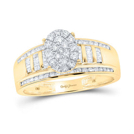 Golden Splendor Diamond Halo Bridal Ring product  Top View from Splendid Jewellery