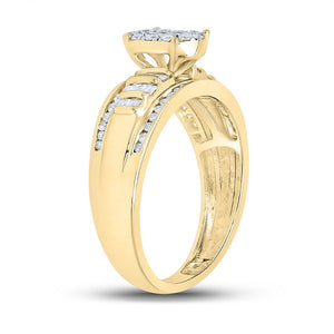 Golden Splendor Diamond Halo Bridal Ring - Splendid Jewellery