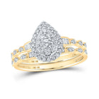 Golden Tears Diamond Wedding Ring Band Set - Splendid Jewellery